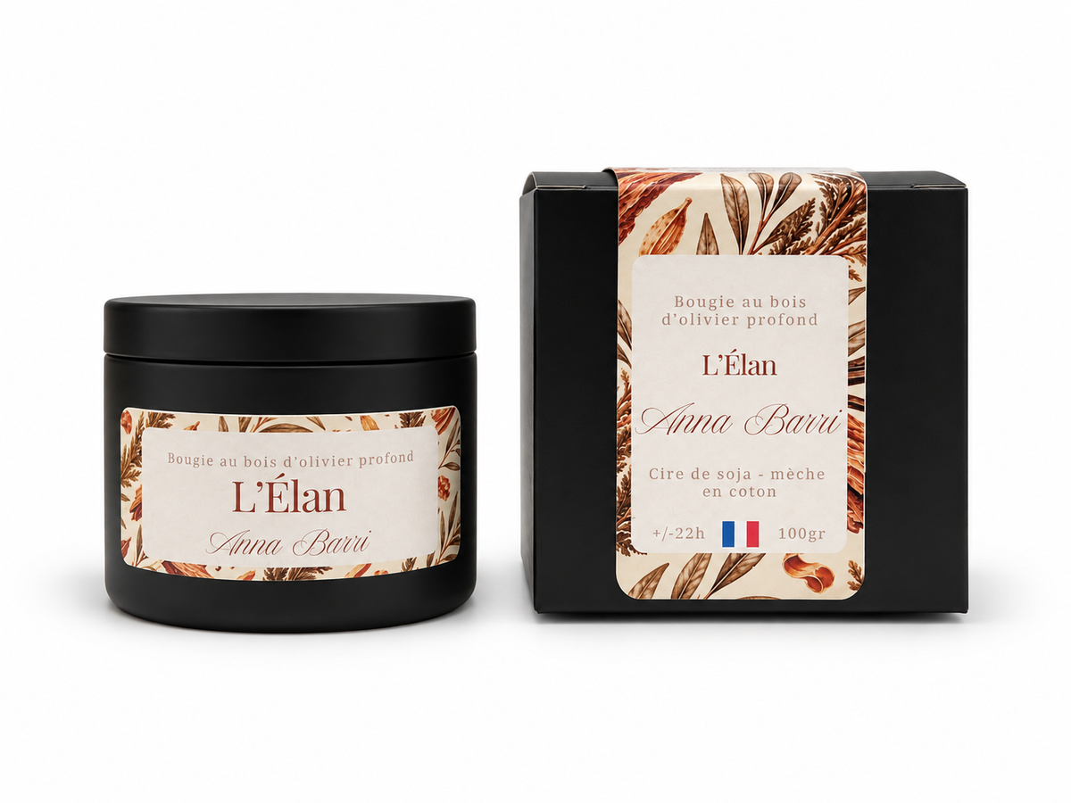 L'Élan | Bougie Parfumée au bois d'olivier profond | 22h de Diffusion